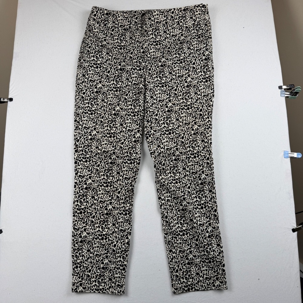 Talbots Chatham Slim Ankle Pants 10P Leopard Animal Print Side Zip Trousers